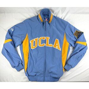 VTG Majestic UCLA Jacket Mens Medium Blue Puffer Coat Varsity Heavy Fleece Lined